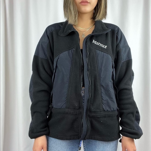 Marmot black fleece jacket sz men’s m - Picture 5 of 9